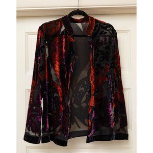 Vintage Long Sleeve Velvet Sheer Kimono Jacket